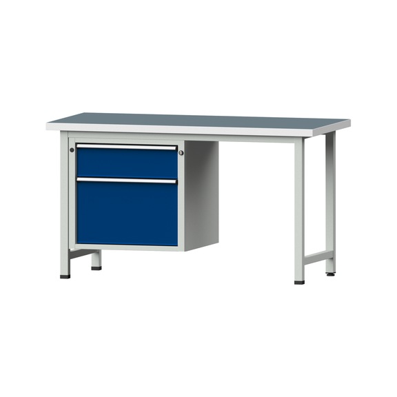 Combination workbench V/T-BL1500/2000 mm Model 701 UBP 40 mm RAL 7035/5010, 840x1500x700 - Combination workbench 1500 mm models 501 V - 709 V