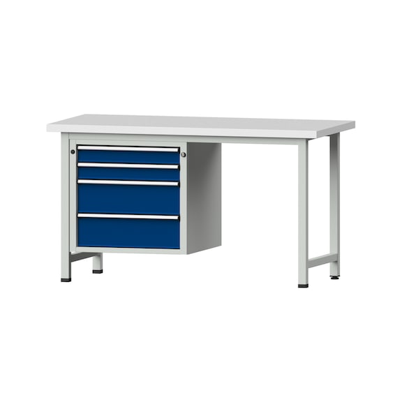 Combination workbench V/T-BL1500/2000 mm Model 707 KSP 40 mm RAL 7035/5010, 840 x 1500 x 700 - Combination workbench 1500 mm models 501 V - 709 V