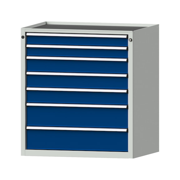 Drawer cabinet V910 model 3005 Storage tray RAL 7035/5010 Height 980 mm, 200 kg - Cupboard with drawers (storage equipment, workshop)