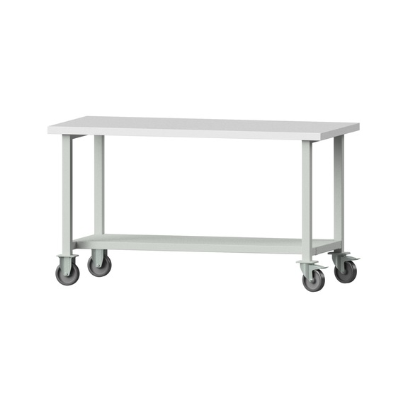 Work table, model 61, KSP 40 mm, RAL 7035, 840 x 1500 x 700 mm - Working table 1500 mm movable