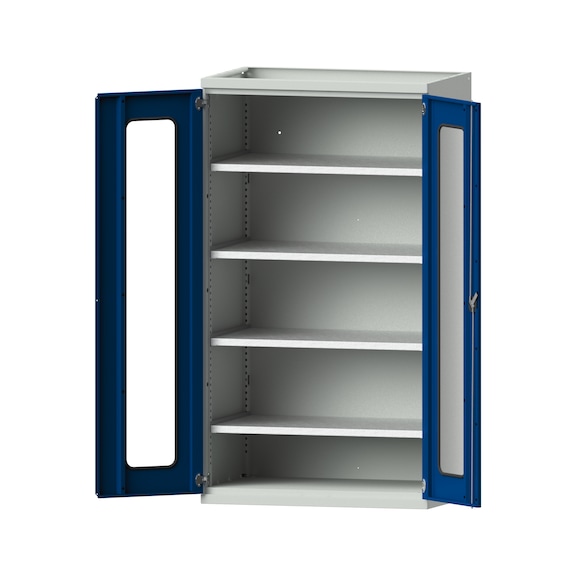 Heavy-duty cabinet W690 mm - H1950 mm, model 101, RAL 7035/RAL 5010, 620.014.0116 - Workshop cupboard