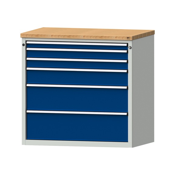 Drawer cabinet V1060 model 3006 BMP 40 mm RAL 7035/5010 height 1020 mm, 100 kg - Cupboard with drawers (storage equipment, workshop)