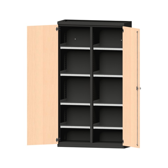 Schwerlastschrank T400mm - H1950mm, Modell 201, RAL 7016/RAL 7016, 620.009.0067 - Werkstattschrank
