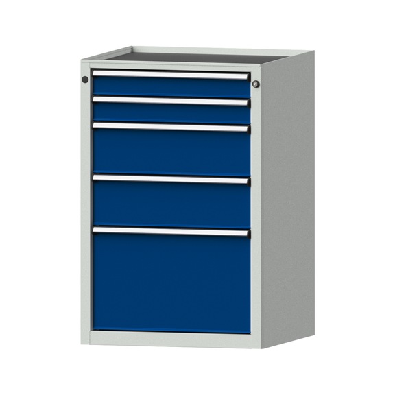 BL side cabinet, model 405, storage tray, RAL 7035/RAL 5010, height 980 mm - Workshop cupboard