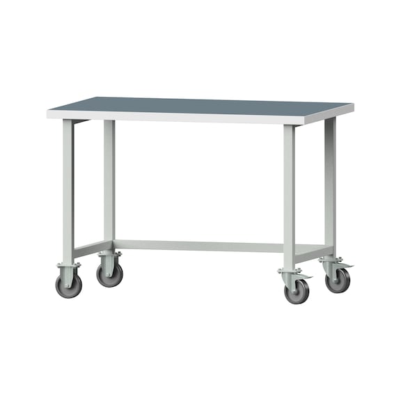 Work table, model 140, UBP 40 mm, RAL 7035, 890 x 1270 x 800 mm - Working table 1270 mm movable