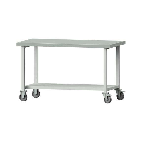 Work table, model 161, ZBP 50 mm, RAL 7035, 900 x 1500 x 800 mm - Working table 1500 mm movable