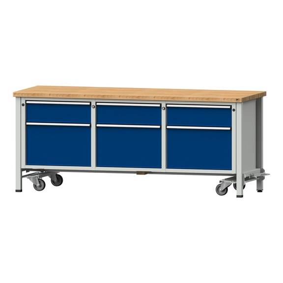 Surcharge for lowerable mobile unit with 4 swivel castors for 2000 mm workbench - Plant, workshop equipment (accessories, other)