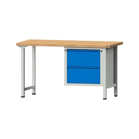 Combination workbench E 1500/2000 mm - 1UB, model 711, BMP 40 mm, RAL 7035/RAL 5012 - Combination workbench E 1500 mm