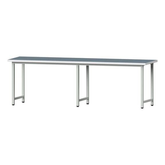 Work table, model 190, UBP 40 mm, RAL 7035, 890 x 2800 x 800 mm - Working table 2800 mm static