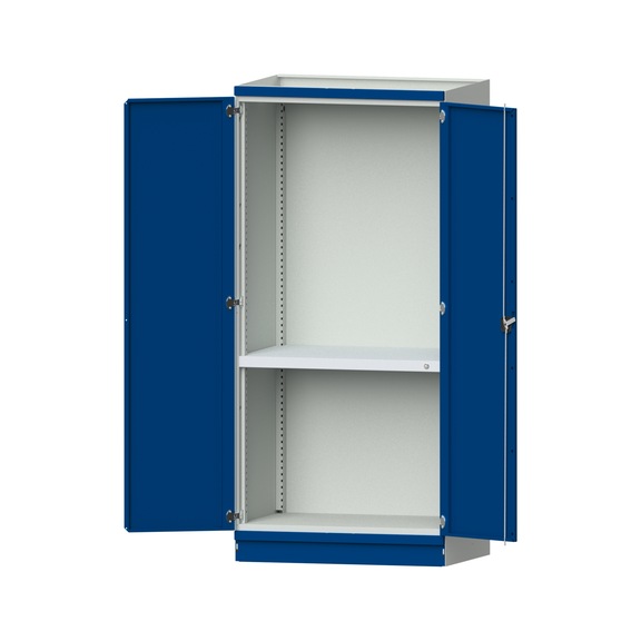 Basisschrank modulares Schranksystem, Modell 101, RAL 7035/5010, 999.170.0020 - Werkstattschrank