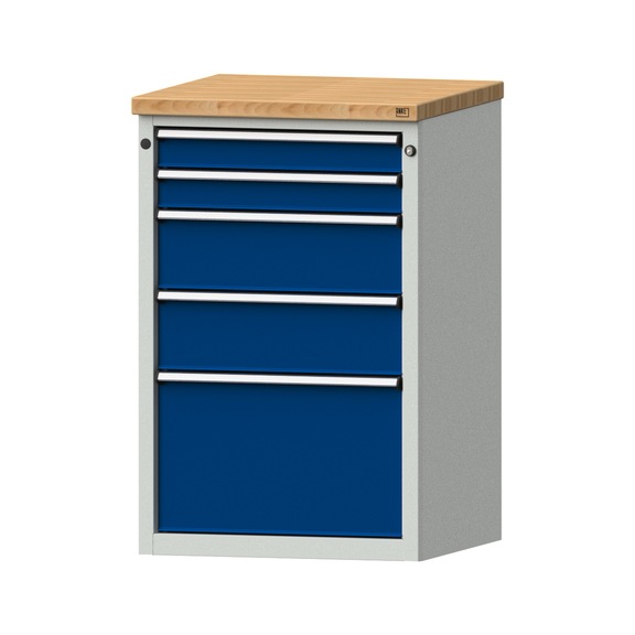 Side cabinet BL, model 405, BMP 40 mm, RAL 7035/RAL 5010, height 1020 mm - Workshop cupboard