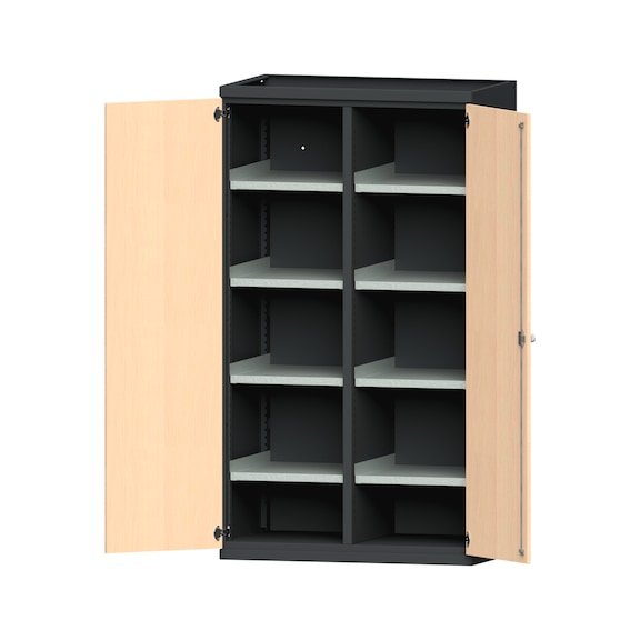 Heavy-duty cabinet W630 mm - H1950 mm, model 201, RAL 7016/RAL 7016, 620.011.0372 - Workshop cupboard