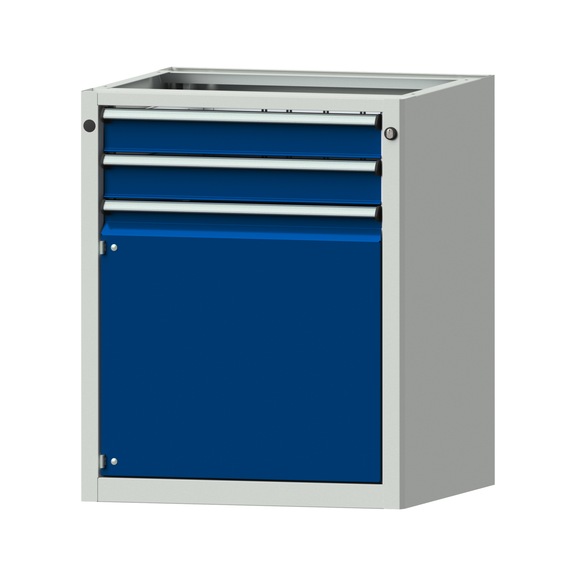 Base cabinet V/T - BL, model 2404, RAL 7035/RAL 5010 - Base cabinet for workbench (workshop)