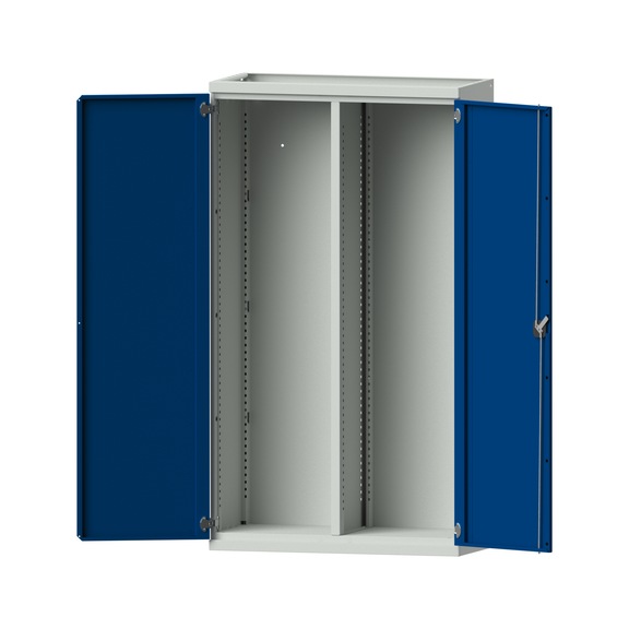 Heavy-duty cabinet T500mm - H1950mm, model 200, RAL 7035/RAL 5010, 620.007.0003 - Workshop cupboard