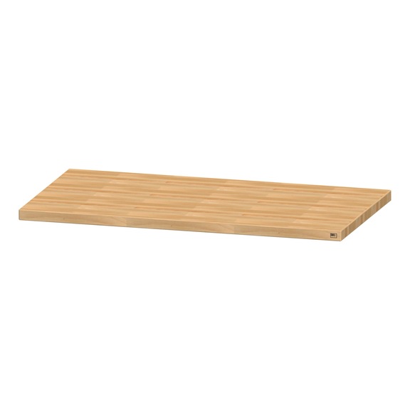 Worktop, solid beech panel, oiled, 50 mm, 1500 x 800 x 50 mm - Workshop bench plate