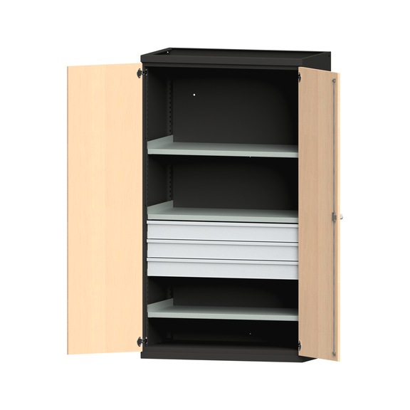 Heavy-duty cabinet T630 mm - H1950 mm, model 103, RAL 7016/RAL 7016, 620.011.0375 - Workshop cupboard
