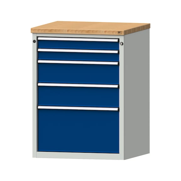 Drawer cabinet V760, model 3009, BMP 40 mm, RAL 7035/5010, height 1020 mm, 100 kg - Cupboard with drawers (storage equipment, workshop)