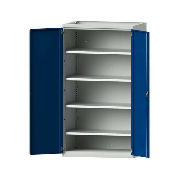 Schwerlastschrank T690mm - H1950mm, Modell 101, RAL 7035/RAL 5010, 620.014.0009 - Werkstattschrank