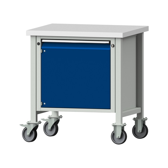 Box workbench V/T-BL 800 mm, model 12, KSP 40 mm, RAL 7035/5010, 890x800x700 - Cabinet workbench 1 block