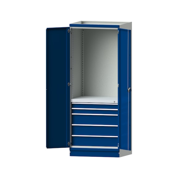 Base cabinet modular cabinet system, model 2410, RAL 7035/5010, 999.170.0038 - Workshop cupboard
