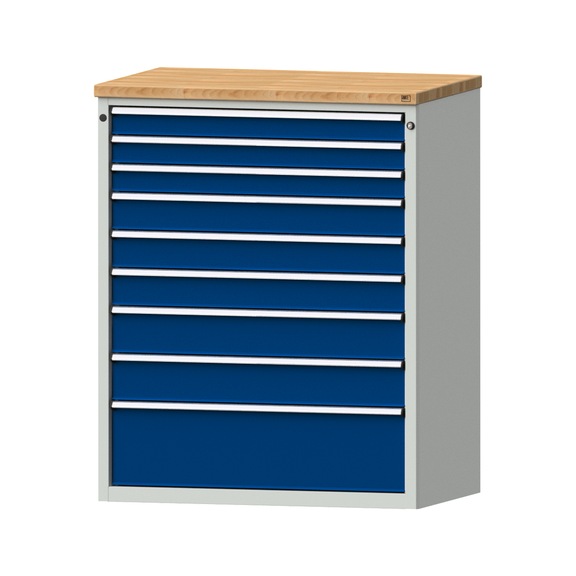 Drawer cabinet V1060 model 4006 BMP 40 mm RAL 7035/5010 height 1320 mm, 200 kg - Cupboard with drawers (storage equipment, workshop)