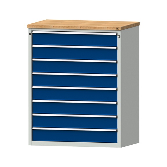 Drawer cabinet V1060 model 4002 BMP 40 mm RAL 7035/5010 height 1320 mm, 100 kg - Cupboard with drawers (storage equipment, workshop)