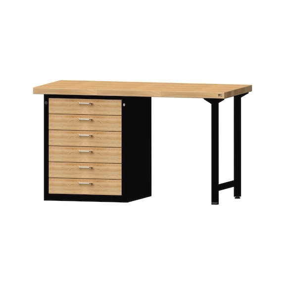 Kombiwerkbank V/T-BL1500/2000 mm, Modell 813, BMP 50 mm, RAL 7016, 850x1500x700 - Kombiwerkbank V - BL 1500 mm Modelle 809 V - 816 V