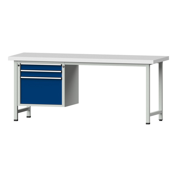 Combination workbench V/T-BL1500/2000 mm Model 722 KSP 50 mm RAL 7035/5010, 850 x 2000 x 700 - Combination workbench 2000 mm models 521 V - 726 V