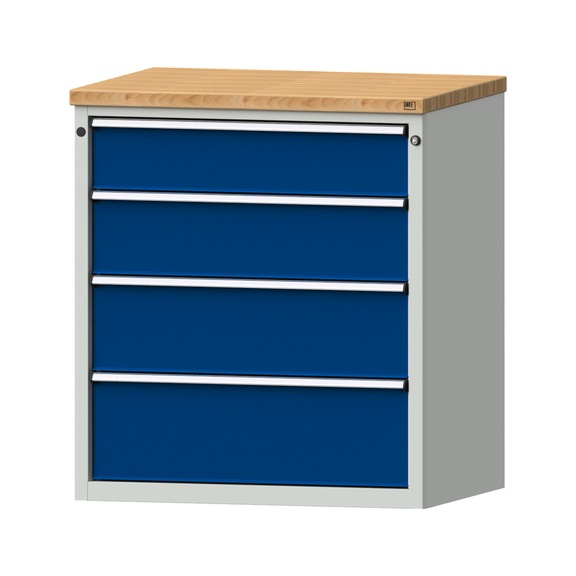 Schubladenschrank V910, Modell 3003, BMP 40mm, RAL 7035/5010, Höhe 1020mm, 100kg - Schubladenschrank (Lagereinrichtung, Werkstatt)