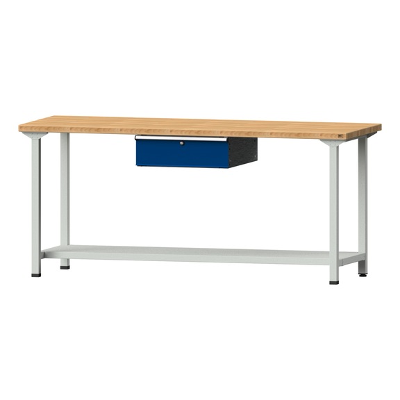 Work table, model 73, BMP 40 mm, RAL 7035/RAL 5010, 890 x 2000 x 700 mm - Working table 2000 mm static