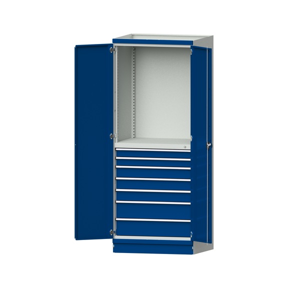 Base cabinet modular cabinet system, model 3005, RAL 7035/5010, 999.170.0045 - Workshop cupboard
