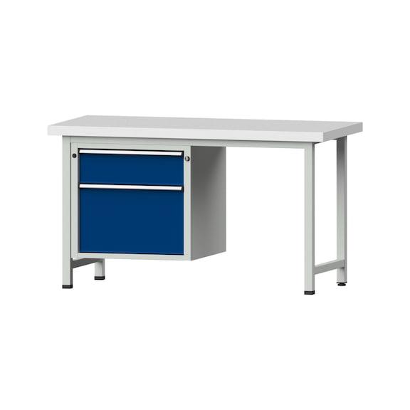 Combination workbench V/T-BL1500/2000 mm Model 701 KSP 50 mm RAL 7035/5010, 850 x 1500 x 700 - Combination workbench 1500 mm models 501 V - 709 V