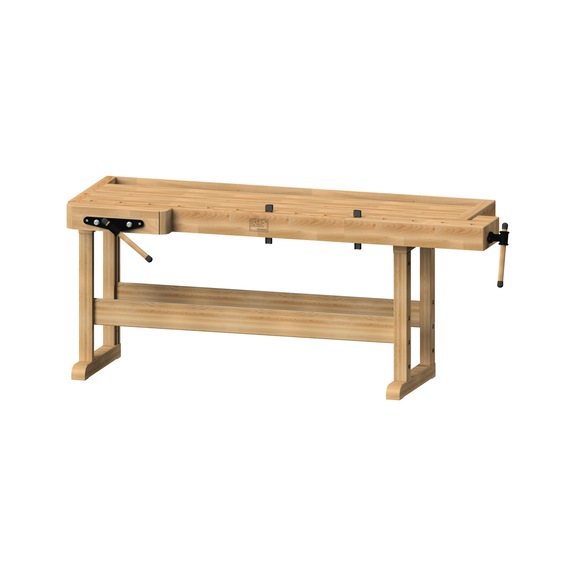 Profi-Hobelbank Modell 166, mit 1 Paar Rechteckbankhaken - Hobelbank