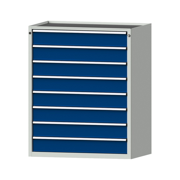 Drawer cabinet V1060 model 4002 Storage tray RAL 7035/5010 Height 1280 mm 200 kg - Cupboard with drawers (storage equipment, workshop)