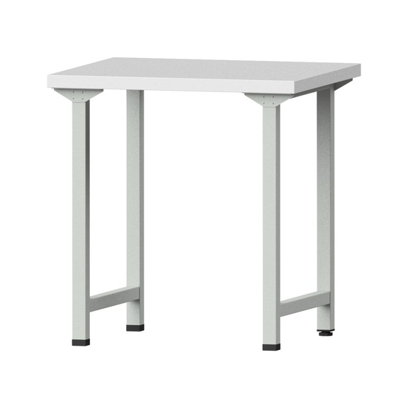 Arbeitstisch, Modell 10, KSP 40 mm, RAL 7035, 840 x 800 x 700 mm - Arbeitstisch 800 mm statisch