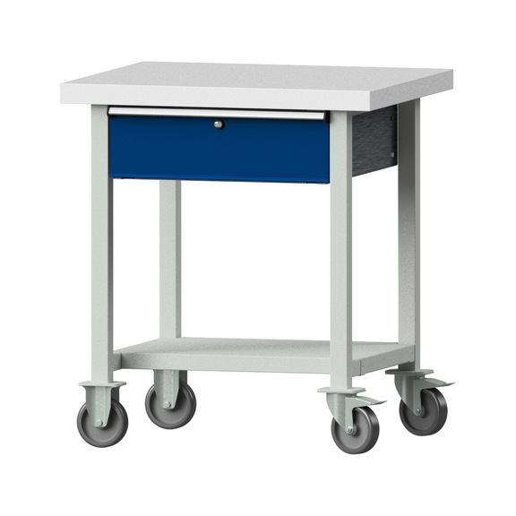 Work table, model 23, KSP 50 mm, RAL 7035/RAL 5010, 900 x 800 x 700 mm - Working table 800 mm movable