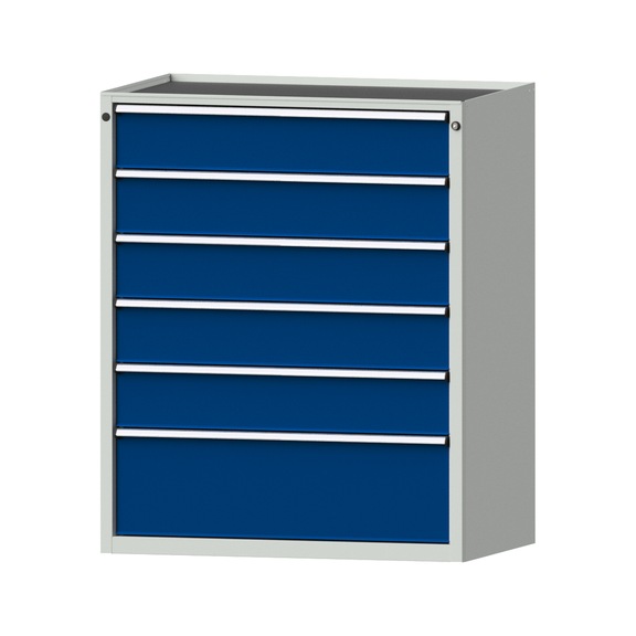 Drawer cabinet V1060 model 4003 Storage tray RAL 7035/5010 Height 1280 mm 200 kg - Cupboard with drawers (storage equipment, workshop)