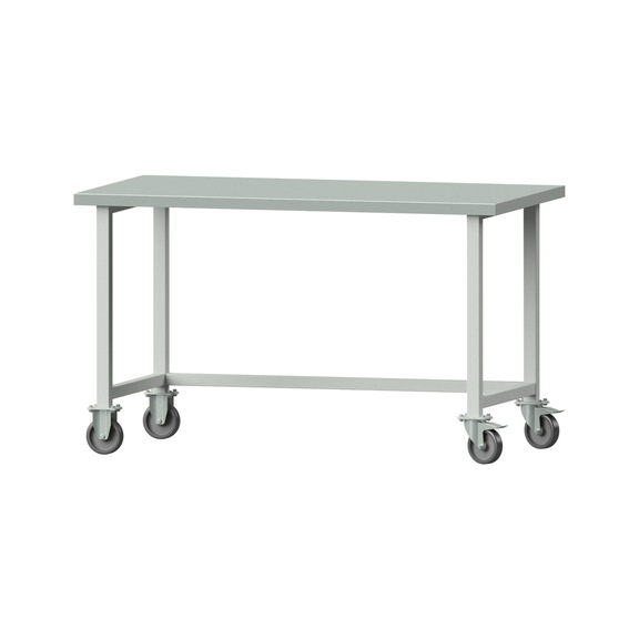 Work table, model 160, ZBP 40 mm, RAL 7035, 890 x 1500 x 800 mm - Working table 1500 mm movable