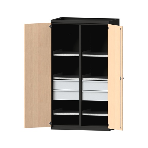 Schwerlastschrank T630mm - H1950mm, Modell 202, RAL 7016/RAL 7016, 620.011.0374 - Werkstattschrank