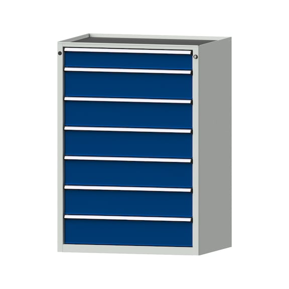 Drawer cabinet V910 model 4001 Storage tray RAL 7035/5010 Height 1280 mm, 200 kg - Cupboard with drawers (storage equipment, workshop)