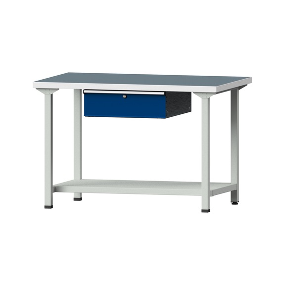 Work table, model 133, UBP 40 mm, RAL 7035/RAL 5010, 840 x 1270 x 800 mm - Working table 1270 mm static