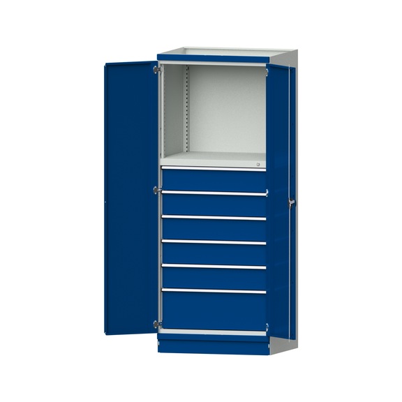 Basisschrank modulares Schranksystem, Modell 4003, RAL 7035/5010, 999.170.0047 - Werkstattschrank