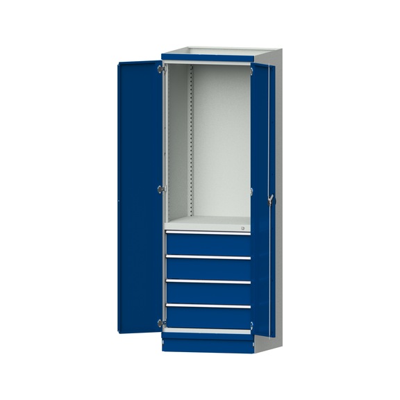 Base cabinet modular cabinet system, model 2409, RAL 7035/5010, 999.170.0031 - Workshop cupboard