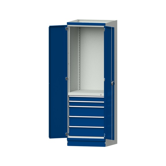 Base cabinet modular cabinet system, model 2410, RAL 7035/5010, 999.170.0032 - Workshop cupboard
