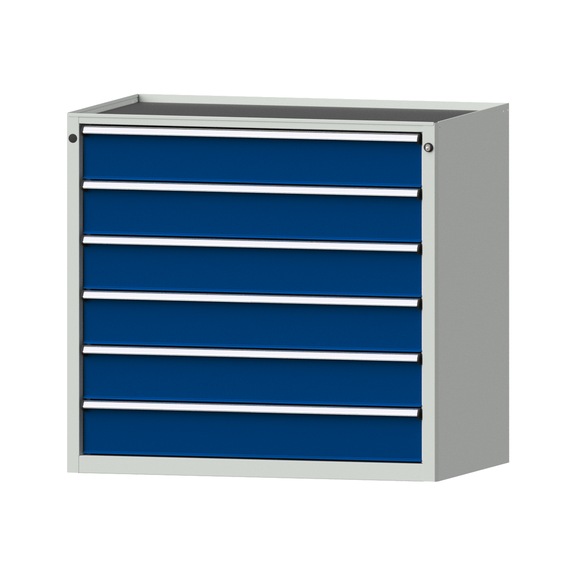 Drawer cabinet V1060 model 3002 Storage tray RAL 7035/5010 Height 980 mm, 100 kg - Cupboard with drawers (storage equipment, workshop)