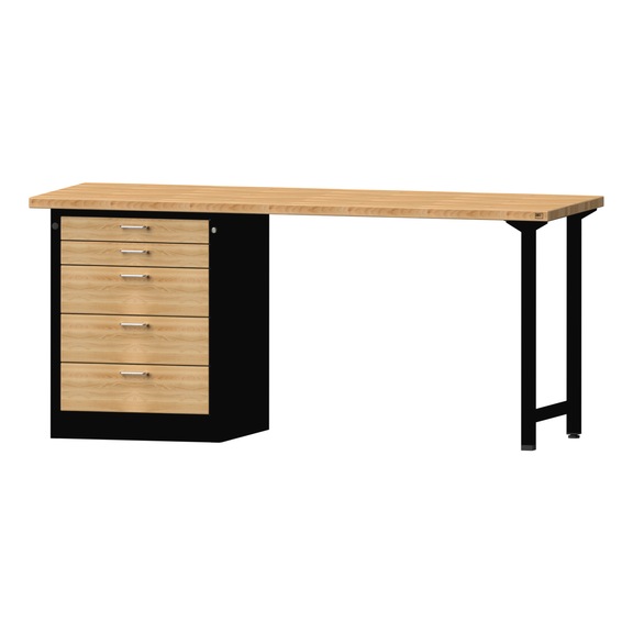 Kombiwerkbank V/T-BL1500/2000 mm, Modell 830 BMP 40 mm RAL 7016, 890x2000x700 mm - Kombiwerkbank V - BL 2000 mm Modelle 821 VH - 850 VH