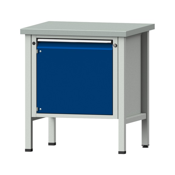 Box workbench V/T-BL 800 mm, model 12, ZBP 40 mm, RAL 7035/5010, 890x800x700 - Cabinet workbench 1 block
