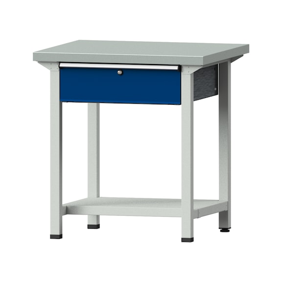 Work table, model 13, ZBP 40 mm, RAL 7035/RAL 5010, 840 x 800 x 700 mm - Working table 800 mm static