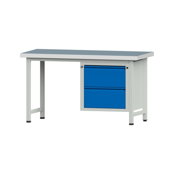 Combination workbench E 1500/2000 mm - 1UB, model 711, UBP 50 mm, RAL 7035/RAL 5012 - Combination workbench E 1500 mm