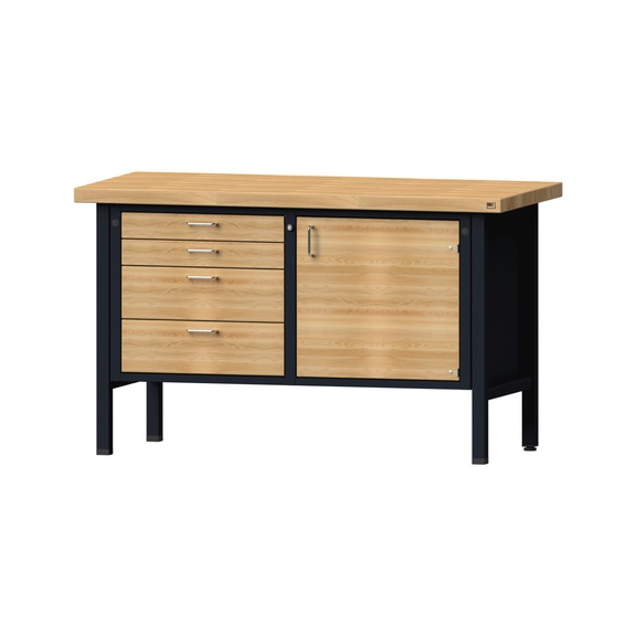 Box workbench V/T-BL 1500 mm, model 131, BMP 50 mm, RAL 7016, 900x1500x700 mm - Cabinet workbench 2 blocks models 103 - 209